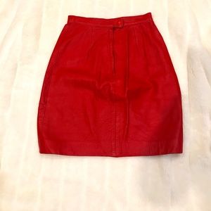 Red Leather Skirt mini